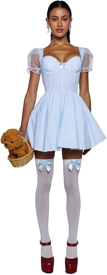 Dolls Kill Kansas Bound Costume Set by Trickz N’ Treatz – Women’s Gingham Mini Dress with P... | Amazon (US)