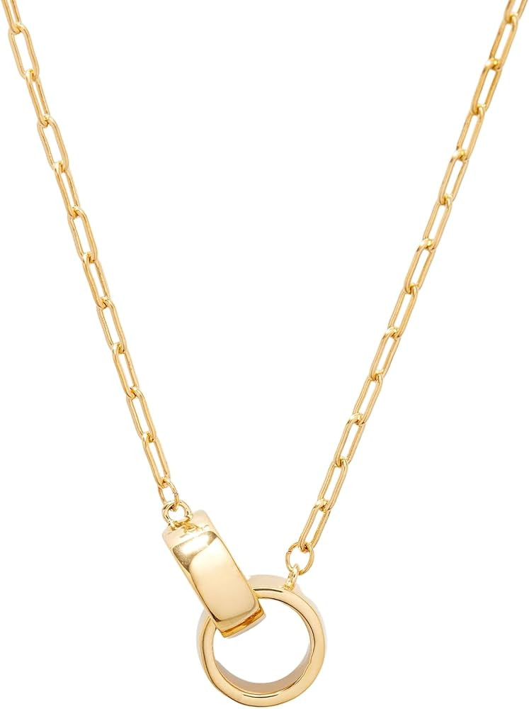 Brook & York Reese Necklace - Hypoallergenic 14K Gold-Plated Brass - Interlocking Pendant - Gold ... | Amazon (US)
