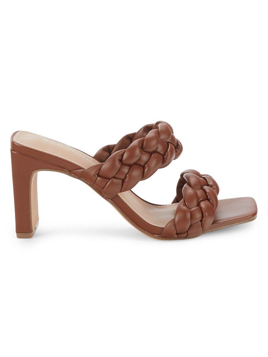BCBGeneration Women's Finaa Braided Block-Heel Sandals - Coffee - Size 9.5 | Saks Fifth Avenue OFF 5TH