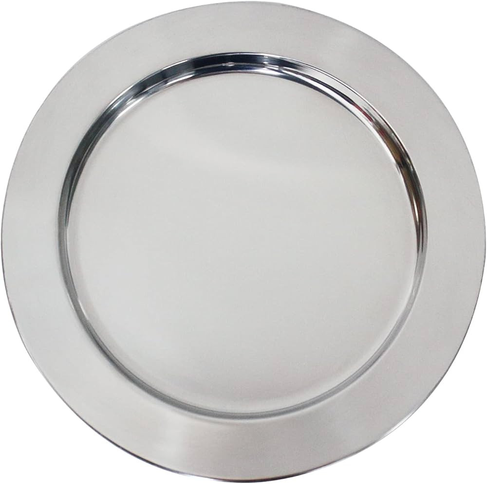 13" Stainless Steel Handmade Charger Plates, Metal Round Chargers for Dinner Plates, 6 Pack (Silv... | Amazon (US)