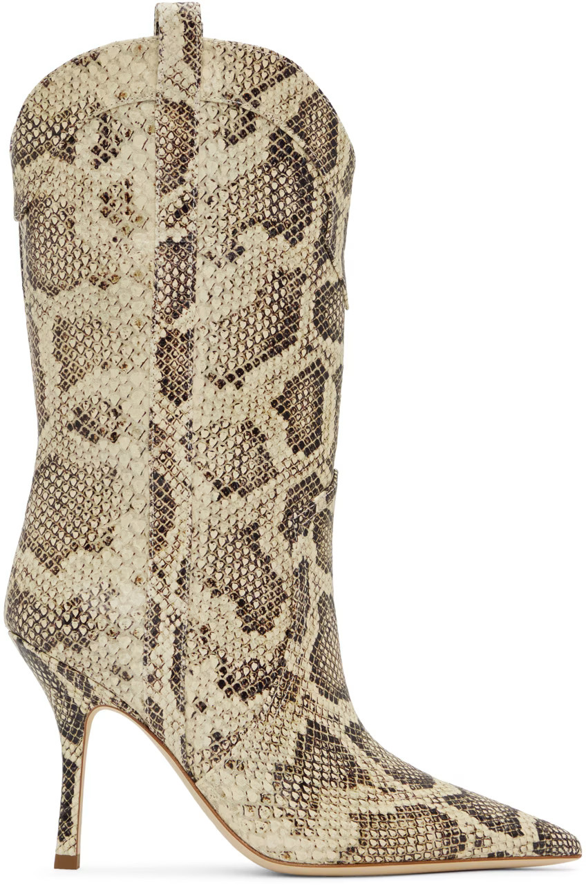 Beige & Brown Paloma Boots | SSENSE