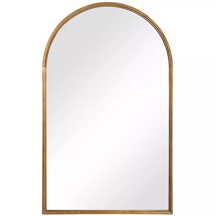 Gold Leaf Thin Arch Frame Mirror | Kirkland's Home