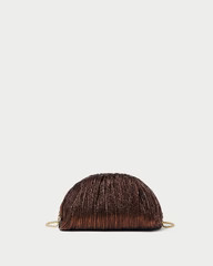 Bailey Mocha Pleated Dome Clutch | Loeffler Randall