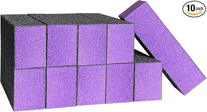 HeeYaa 10 Pcs Nail Buffer Sanding Block Polisher Buffing File 100/180 Grit 3 Sides Nail Files Art... | Amazon (US)