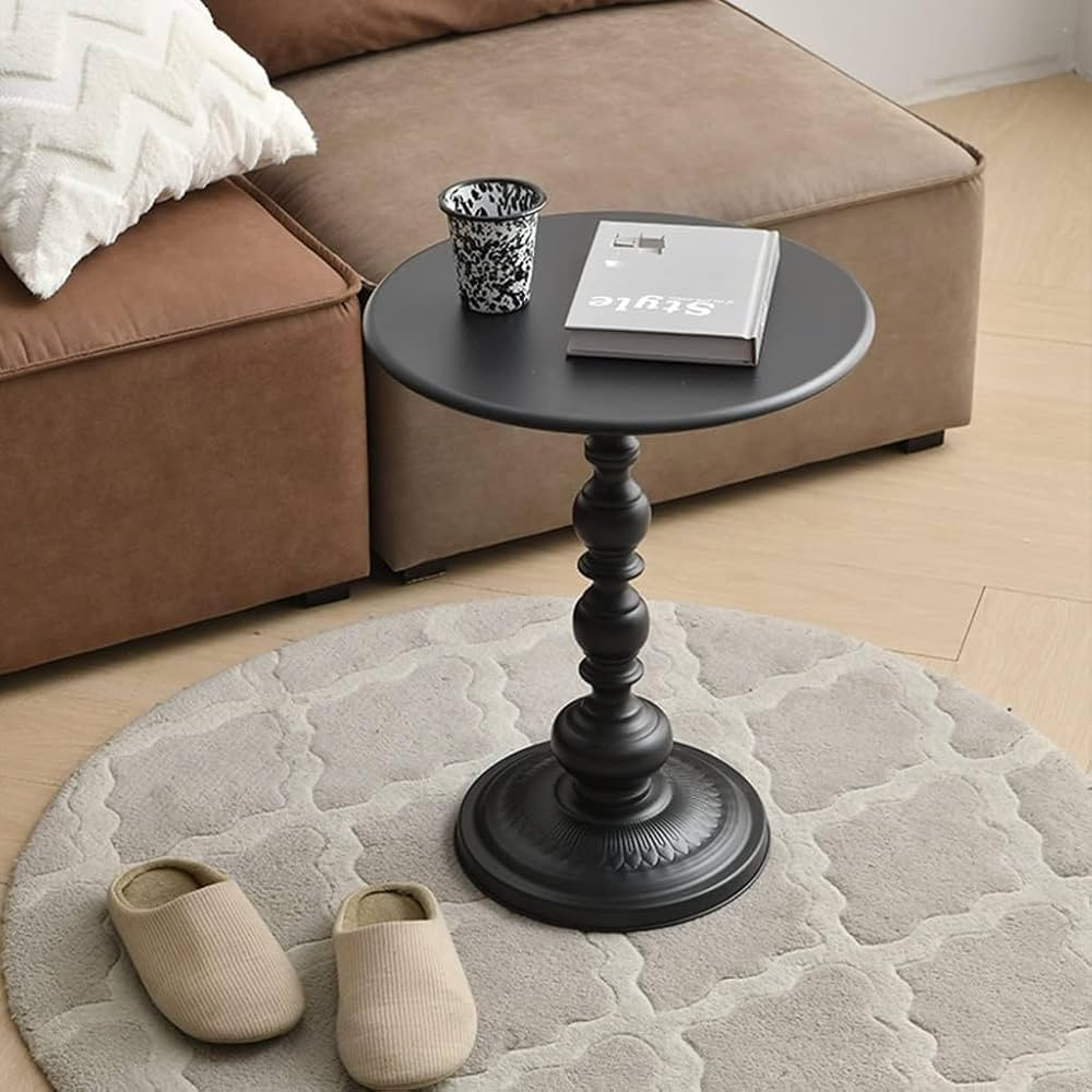 Modern Round End Table for Home Decor Side Table Metal Table Easy Assembly Small Black Table, 15.... | Amazon (US)