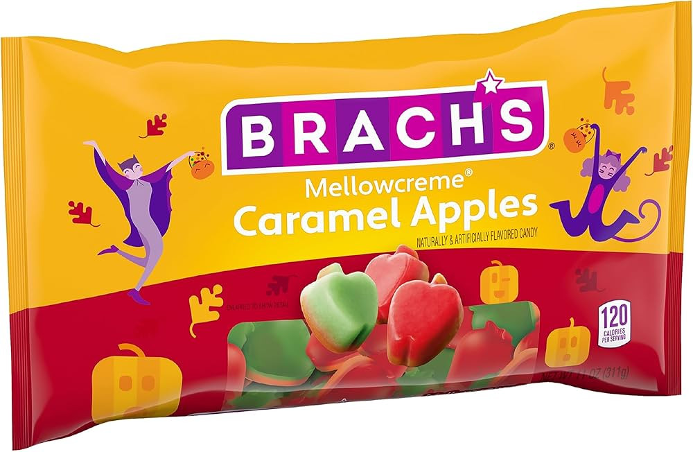 Brach's Mellowcreme Caramel Apples, Halloween Candy, 9 oz Bag | Amazon (US)
