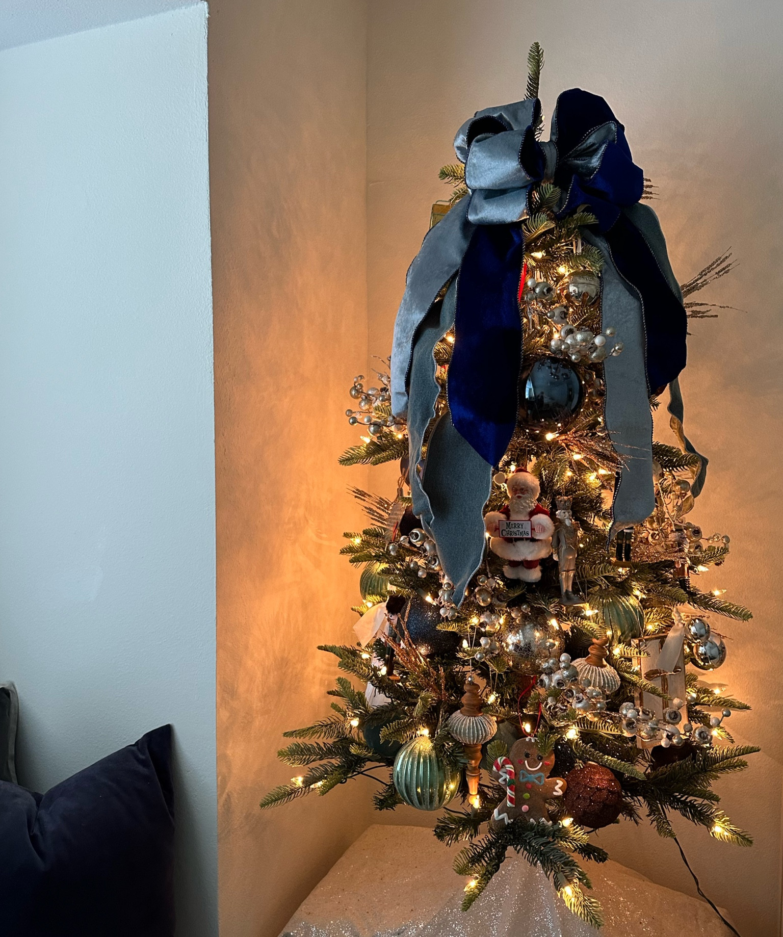 over 30% off the best Christmas tree for kids | have had this for years and highly recommend | 4.5ft tree | Amazon find | holiday decor | home inspiration | little boy blue and green Christmas tree | blue double sided velvet ribbon | denim wired ribbon 

#LTKSeasonal #LTKHoliday #LTKHome