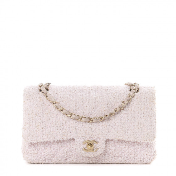 CHANEL Tweed Medium Double Flap Pink | Fashionphile