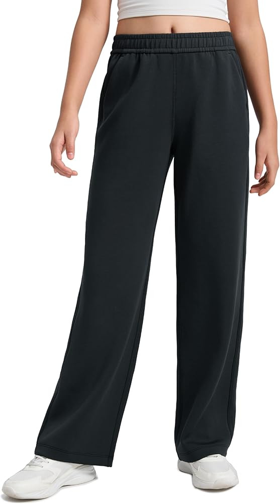 CRZ YOGA Girls SoftAura Wide Leg Casual Sweatpants with Pockets - Lounge High Waist Pants Drawstr... | Amazon (US)