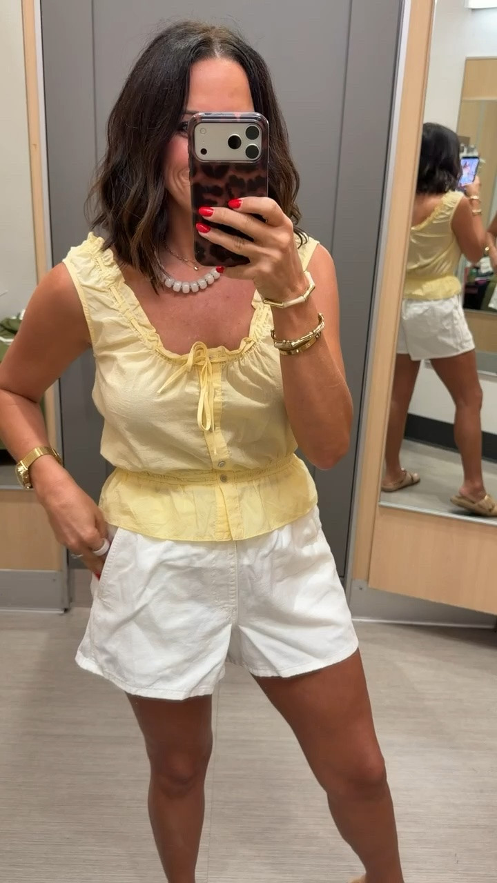 I wasn’t planning on loving this top as much as I do 💛 The soft yellow color is so pretty for summer, and the little ruffle details make it feel extra cute without being too much. Paired with white shorts, it’s one of those easy outfits that looks put together but takes zero effort.

Size XS
5’3 for reference

#targetstyle #targetfinds #targetfashion #summeroutfit #yellowtop #casualstyle #affordablefashion #summerstyle #vacationoutfit #everydaystyle #ltkstyle #ltkfashion #targetrun #styleinspo #summerfashion #outfitideas