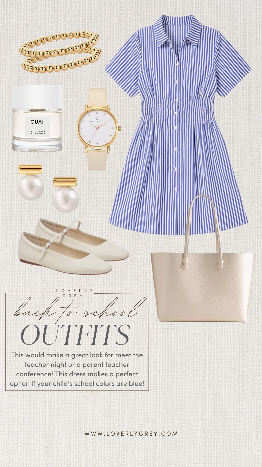 This striped dress would be perfect for a parent teacher conference or meet the teacher night! Such a chic piece to have in your closet!

Loverly Grey, Avara, blue and white striped dress

#LTKootd