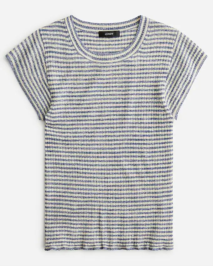 Cap-sleeve sweater-T-shirt in stripe | J. Crew US