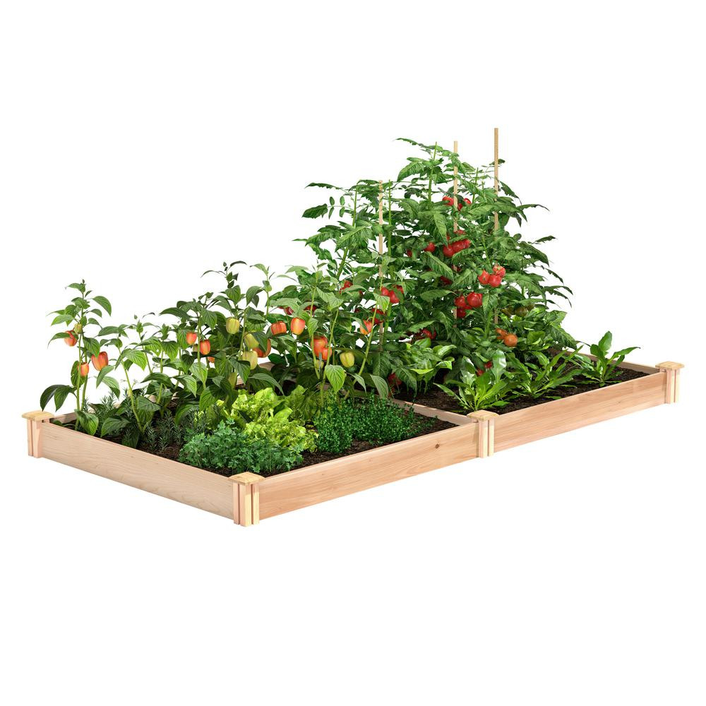 Miracle-Gro 96 in. L x 48 in. W x 5.5 in. H Cedar Raised Garden Bed, Natural | The Home Depot