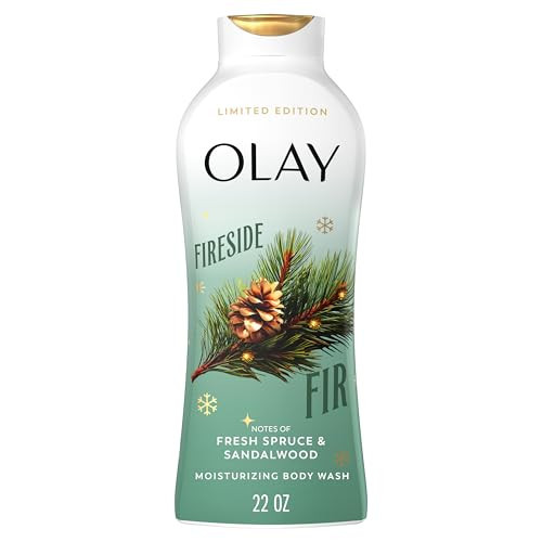 Olay Body Wash for Women, Hydrating & Moisturizing, Holiday Edition, With Plant Based Cleansers, B3 Complex, For All Skin Types, Fireside Fir with Fresh Spruce & Sandalwood Scent, 22 fl oz | Amazon (US)