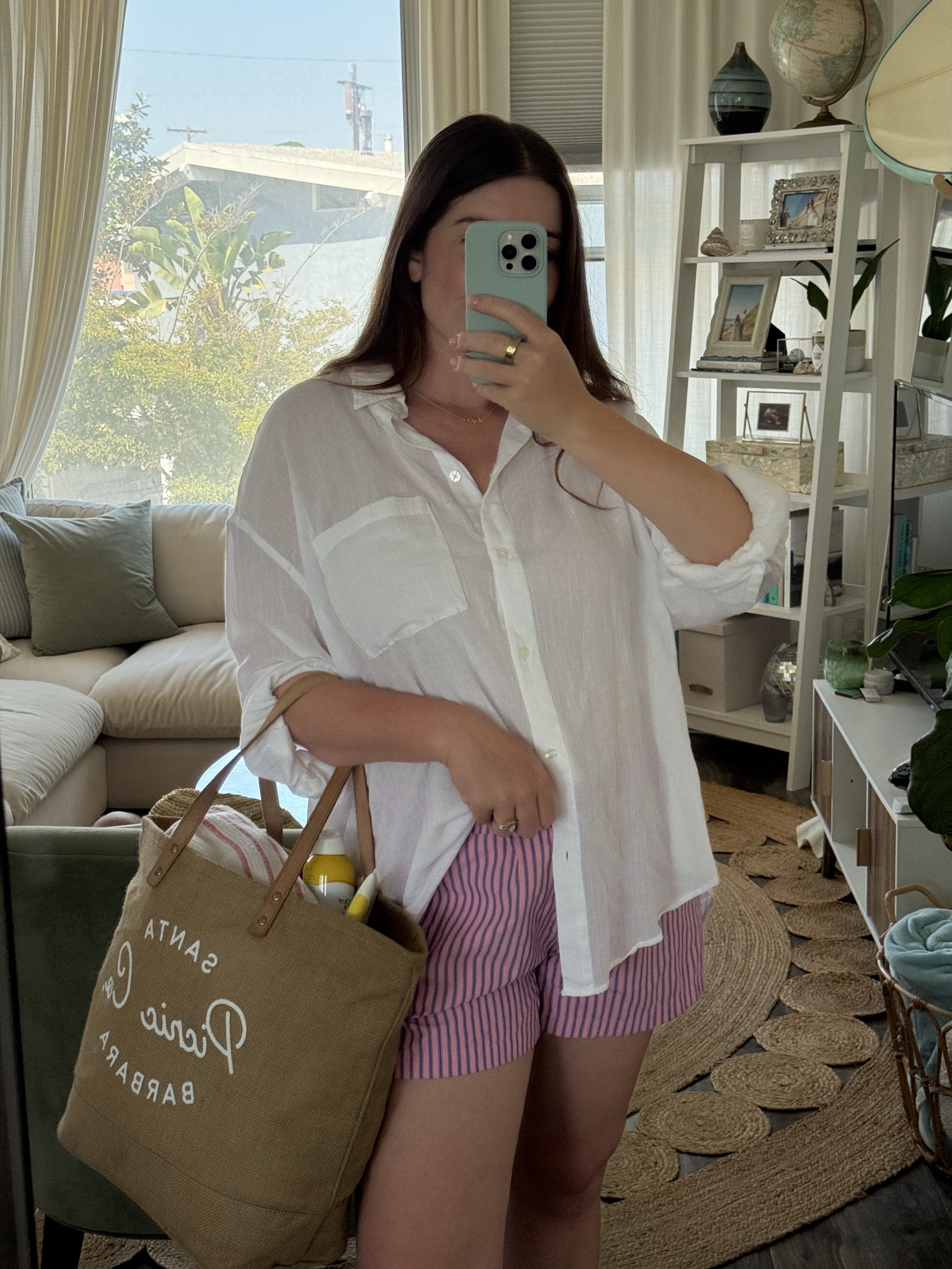 Beach day essentials! A white linen top is my go to always. 

 #LTKSwim