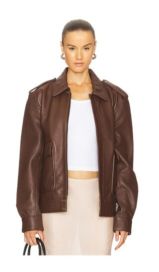 The Dream Boat Bomber Jacket in Brown | Revolve Clothing (Global)