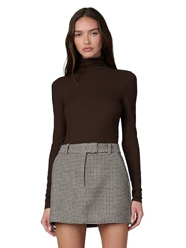 Joe's Jeans Women's The Tony Turtleneck Long Sleeve Top, Dark Chocolate, X-Large | Amazon (US)