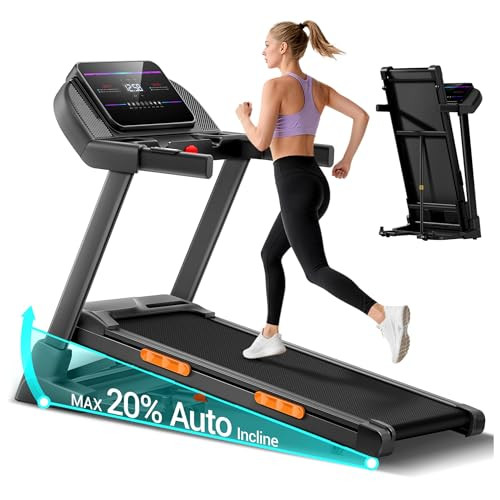 CURSOR FITNESS Foldable Treadmill with 20% Auto Incline (20 Levels), Treadmills for Home Auto Fol... | Amazon (US)