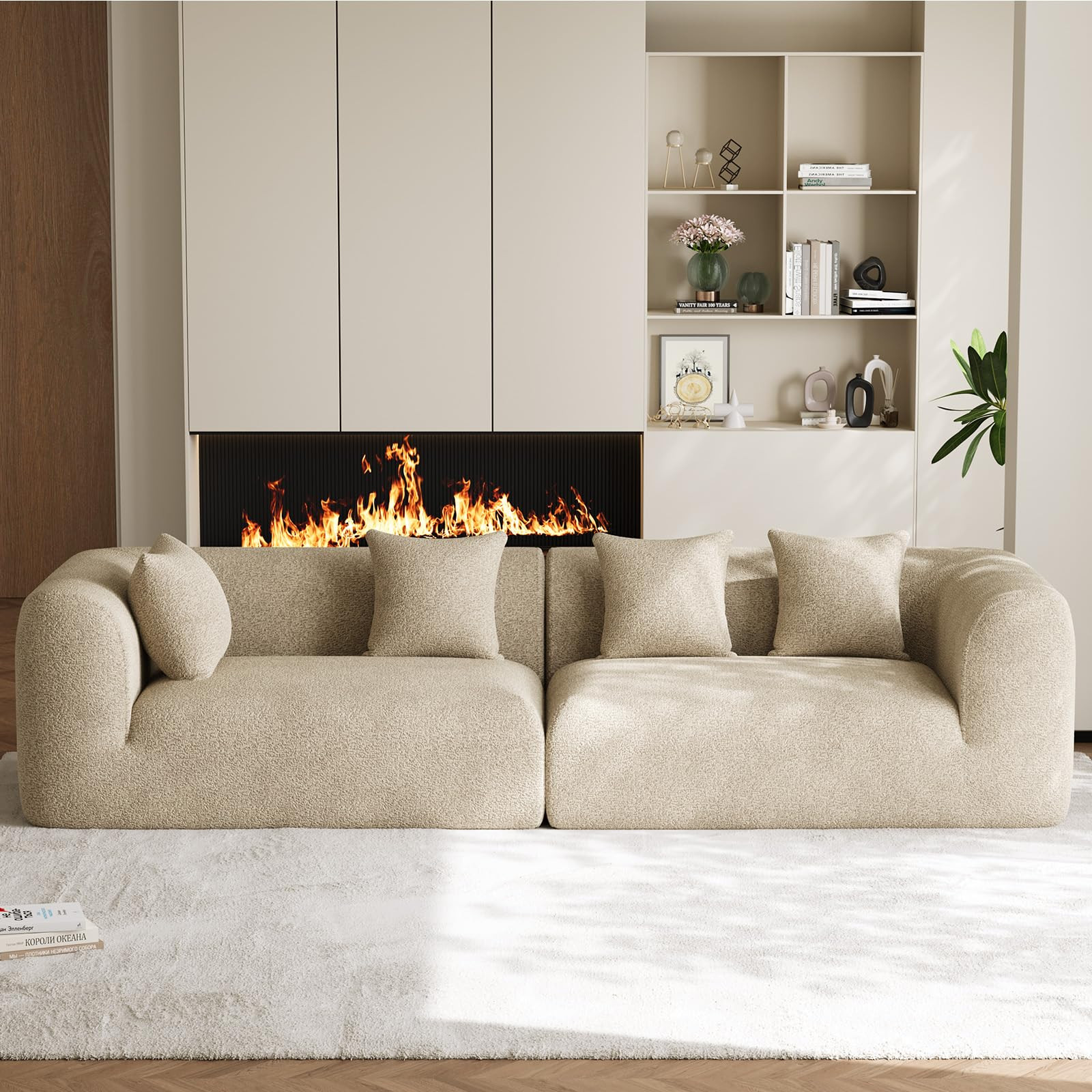 120" Oversized Sectional Couches for Living Room, Comfy Plush Boneless Modular Sectional Sofa, Mo... | Amazon (US)