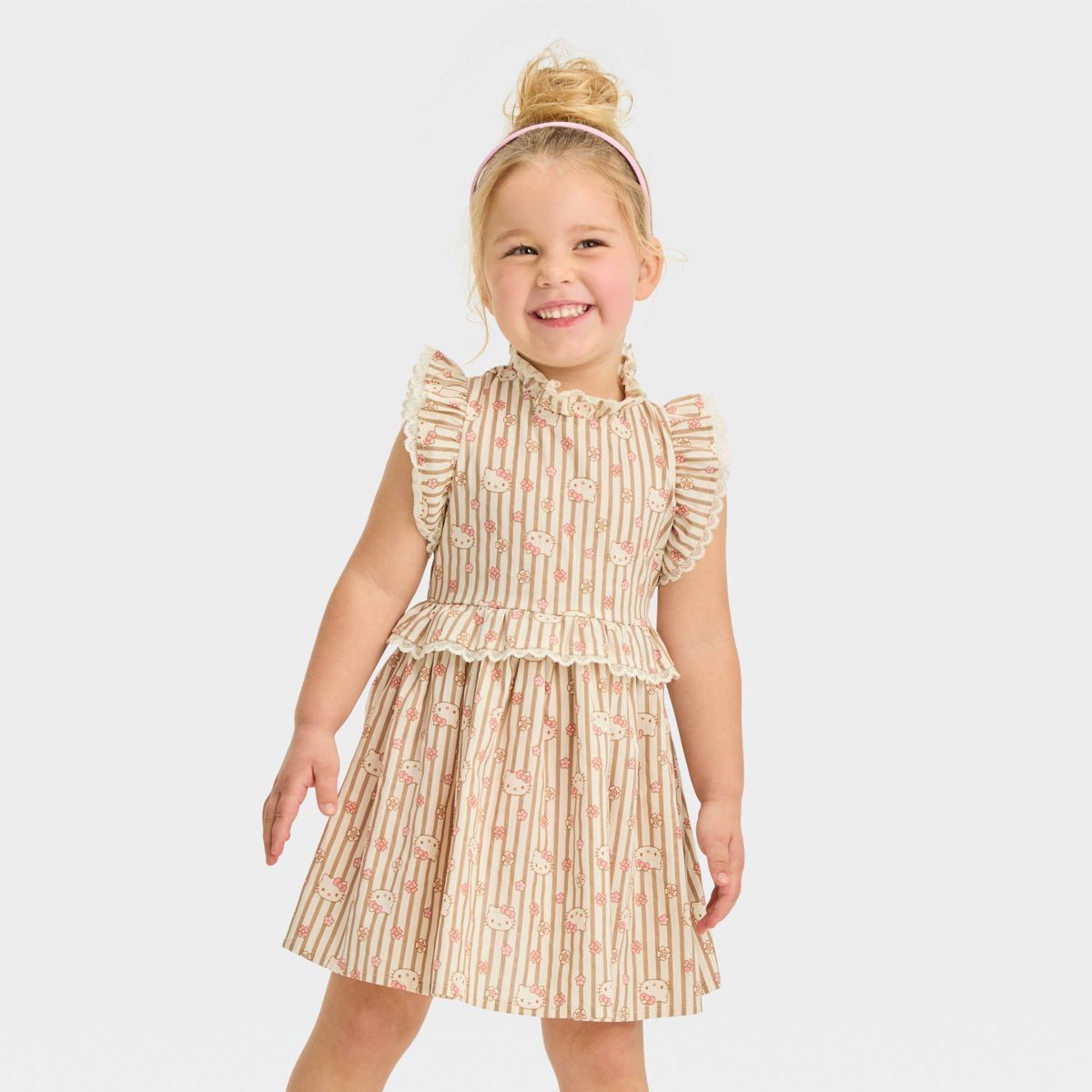 Toddler Girls' Disney Hello Kitty A-Line Dress - Beige | Target