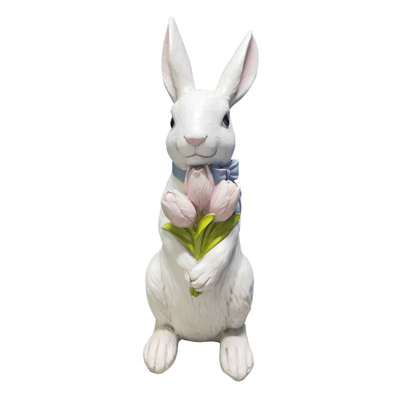 36In Bunny Holding Tulip | At Home