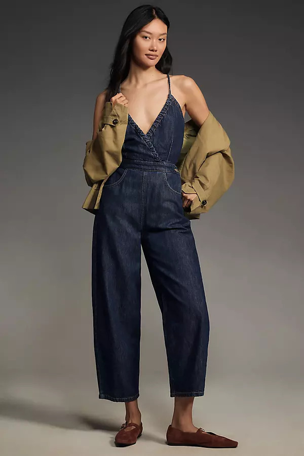Ética Birdie Denim Halter Jumpsuit | Anthropologie (US)