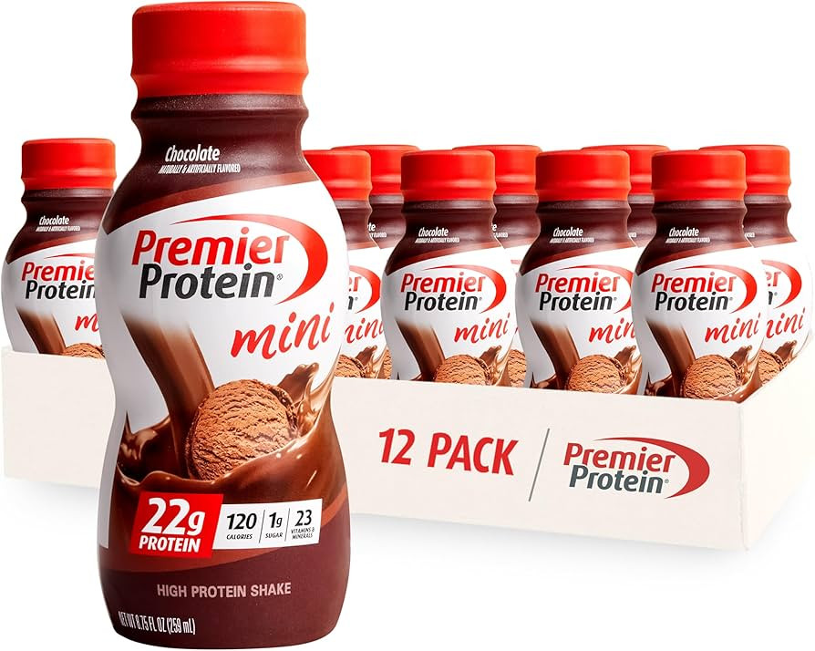 Premier Protein Shake MINIs, Chocolate, 22g Protein, 120 Calories, No Added Sugar, 8.75 fl oz, 12... | Amazon (US)