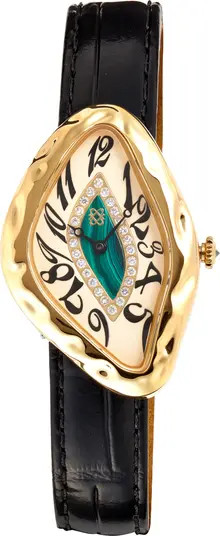 PASCAL Paradoxe Lab Grown Diamond Leather Strap Watch, 30mm x 44mm | Nordstrom | Nordstrom