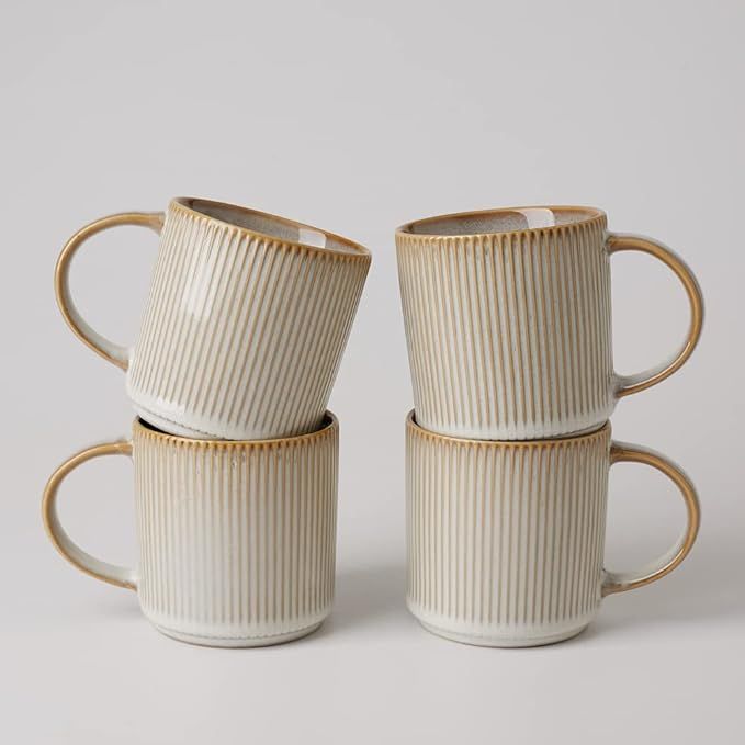 Famiware Star 4 Pieces Coffee Mug, 12 oz Catering Mugs with Handle for Coffee, Tea, Cocoa, Milk, ... | Amazon (US)