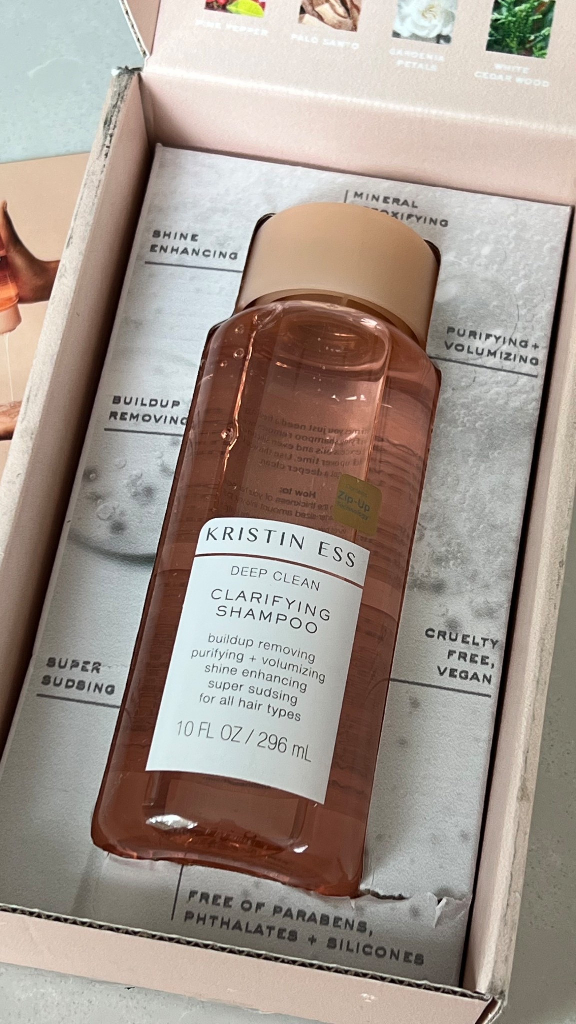 cruelty free • vegan • free of parabens, phthalates + silicones 
@kristinesshair 

HOW TO USE THE DEEP CLEAN
CLARIFYING SHAMPOO
USE WEEKLY FOR A DEEP CLEAN THAT REMOVES BUILDUP, OILS, MINERALS, AND SILICONES. 

DEPENDING ON THE THICKNESS OF YOUR HAIR, SQUEEZE A DIME TO QUARTER-SIZED AMOUNT OF SHAMPOO INTO YOUR PALM.
APPLY TO WET HAIR, MASSAGING INTO THE SCALP TO CREATE A RICH LATHER.
ADD MORE SHAMPOO IF DESIRED.
RINSE THOROUGHLY AND REPEAT
IF NECESSARY.

#LTKselfcare #LTKHome #LTKBeauty