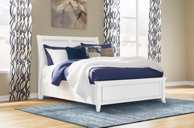 Trulani Queen Sleigh Bed, White | Ashley Homestore