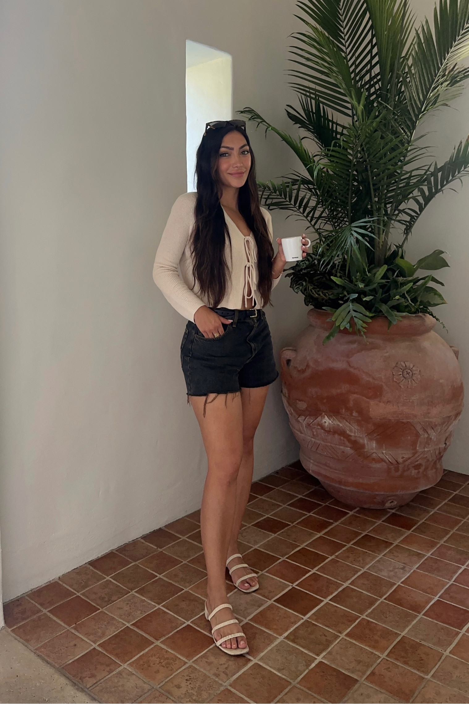 summer to fall fit wearing a front tie cardigan from vera moda 🤍

#LTKstyletip #LTKfindsunder50 #LTKSeasonal