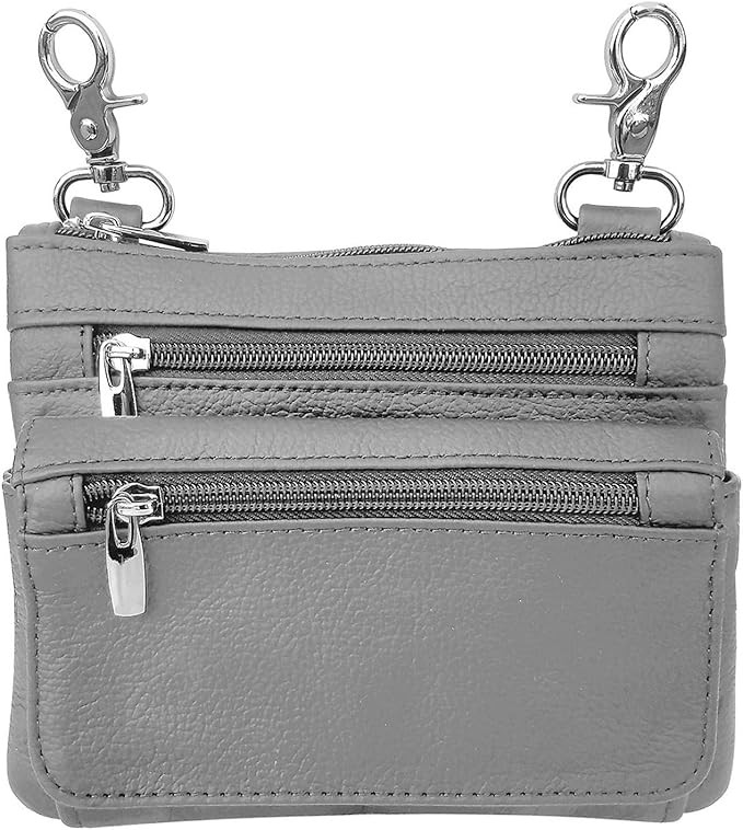 Amazon.com | Silver Fever® Leather Bike Rider Accordion Bag Cross Body Belt Phone Pack Pouch (Br... | Amazon (US)