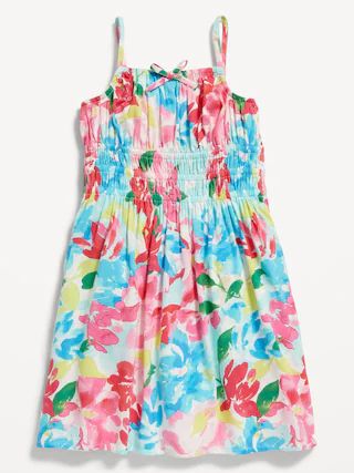 Sleeveless Tie-Front Smocked Floral Dress for Toddler Girls | Old Navy (US)