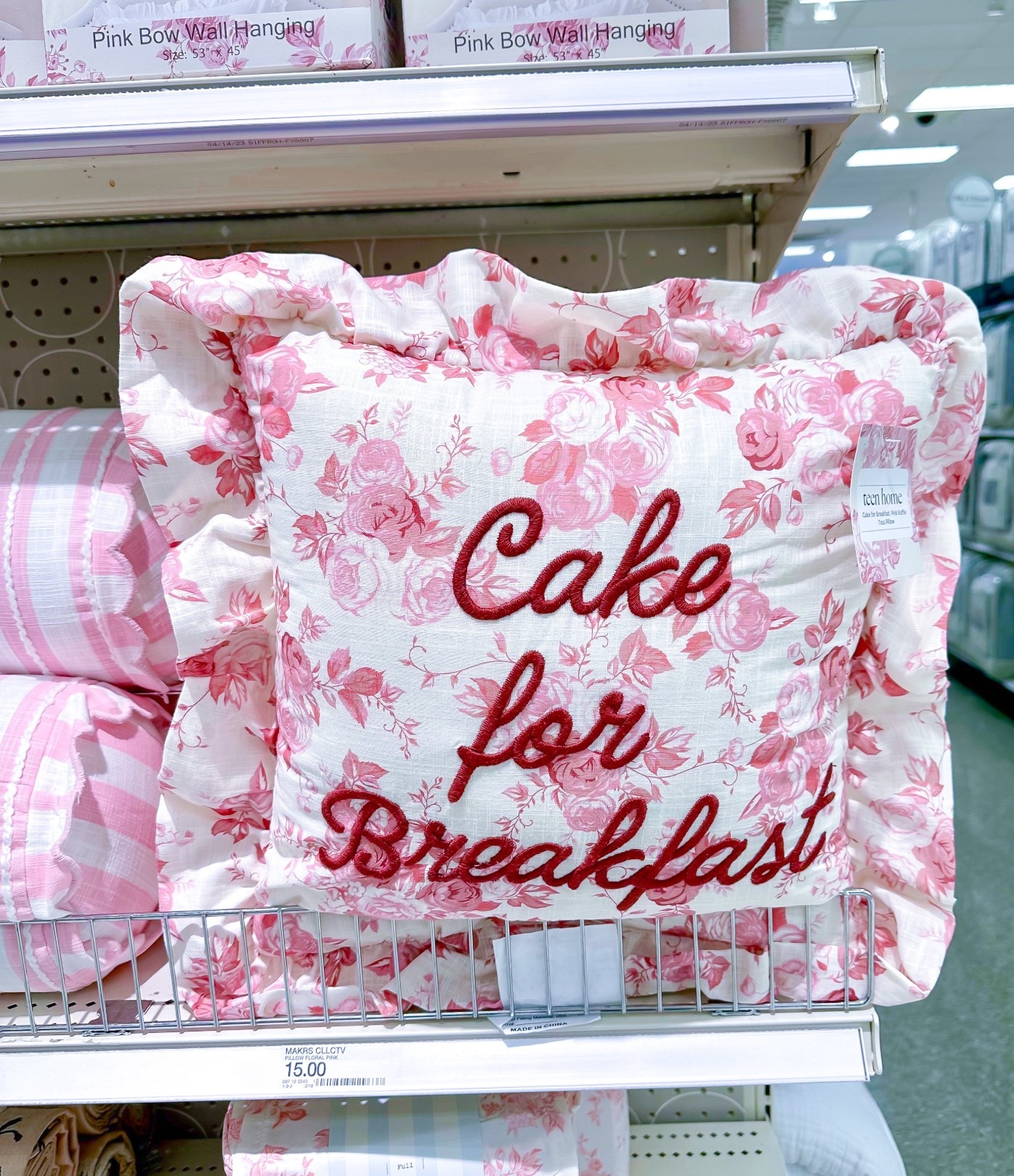 I approve of this Message & Cuteness! Cake for Breakfast Floral Ruffle Throw Pillow! 

The Pink Striped Lumbar Bolster Pillow to the side is a beauty!  

Home Decor. Bedroom Decor. Spring Refresh. Spring Home Decor

#LTKHome #LTKSeasonal
