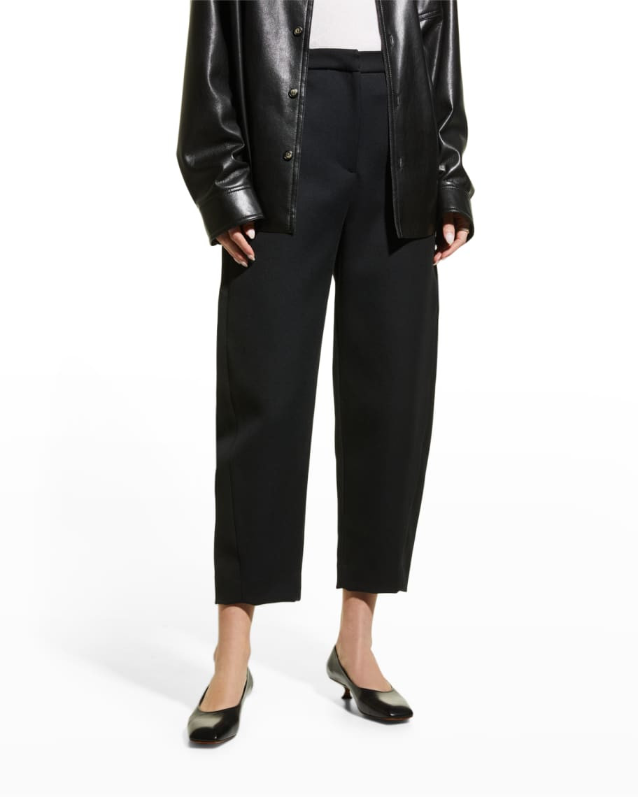 Twisted Seam Straight-Leg Ankle Trousers | Neiman Marcus