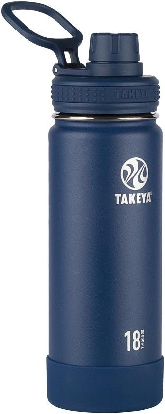 Takeya Actives Insulated Stainless Steel Water Bottle With Spout Lid, 18 Ounce, Midnight Blue    ... | Amazon (US)