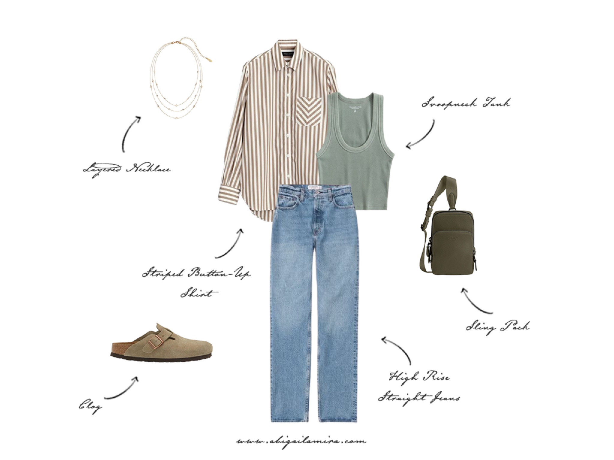 It’s still cold and rainy here in my part of Oregon, so I am sharing a casual outfit with layers. The 90’s ultra-high straight jeans are paired with a scoop neck tank perfect to wear on its own or for layering, a striped button-up shirt, comfortable clogs, and an excellent sling pack and layered necklace to finish the whole look. Wear this to a game, when grabbing groceries, or for wandering aimlessly through Target.

#LTKStyleTip #LTKSummerSales #LTKMidsize