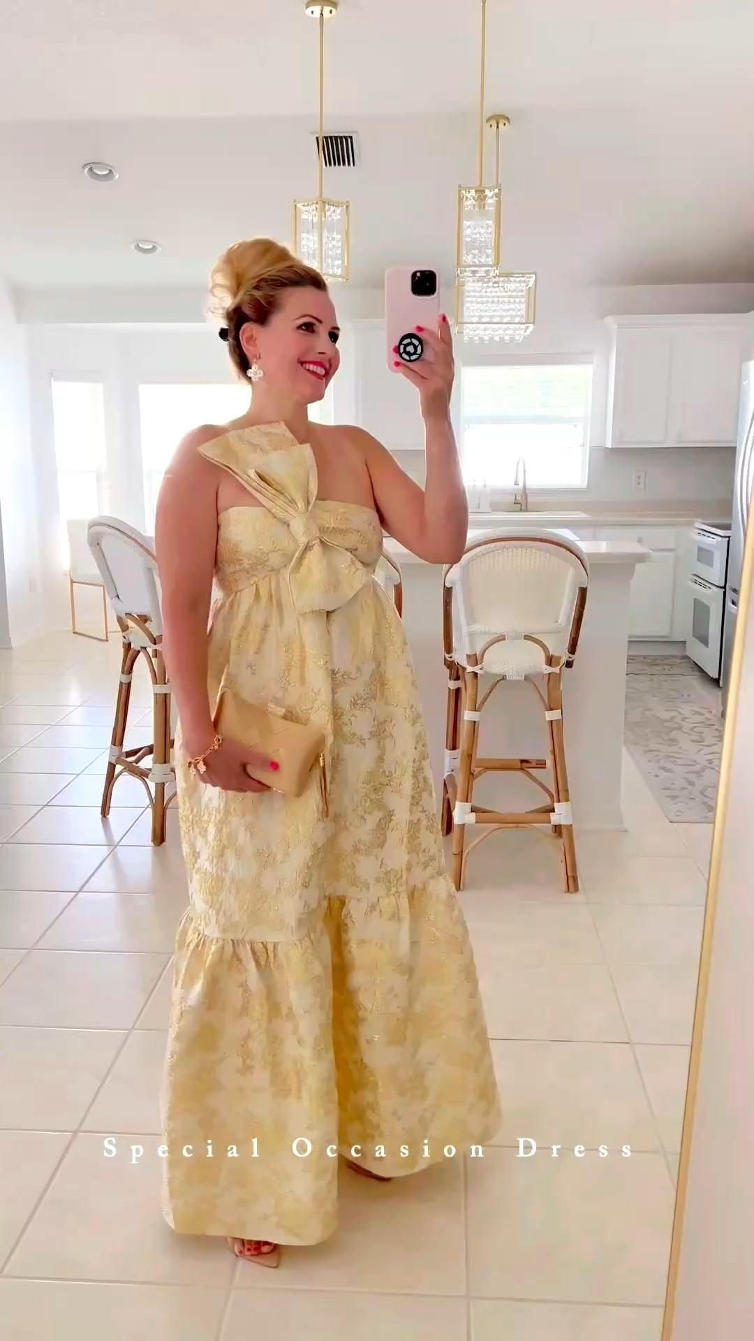 👰🏼‍♀️SPECIAL OCCASION DRESS: #ad Obsessed with this @Petal & Pup  dress. #petalandpup 

🙌🏼This one shoulder adjustable strap maxi dress has the most beautiful bow attached. 

🙌🏼It features functional side pockets and a drop tiered a-line skirt design. Love the floral print and the gold metallic detail. 

🙌🏼Wearing a large. Zips up the back and the panels have a little stretch. I’m a 36B for chest reference.

#LTKSeasonal #LTKOver40 #LTKSaleAlert #LTKTravel #LTKgrwm #LTKootd #LTKMidsize #LTKWedding #LTKvlog