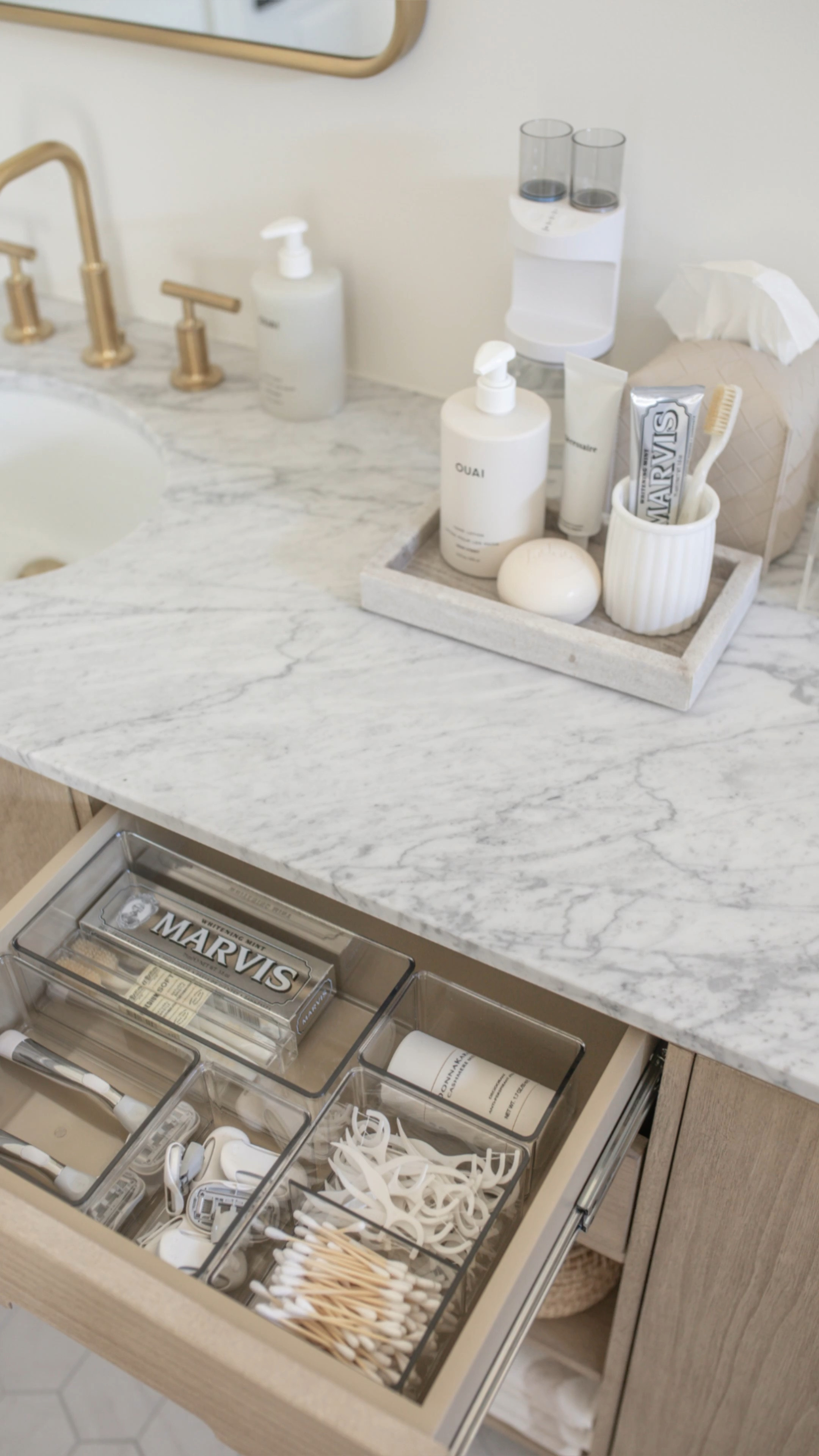 Bathroom organization ideas! 

Bathroom organizer, Amazon finds, Amazon favorites, Amazon home, drawer organizers, the home edit, target finds, target home, beauty organizer, beauty organization, bathroom ideas, toothbrush cup, marble tray, hair tools organizer 

#LTKVideo #LTKhome #LTKfindsunder100