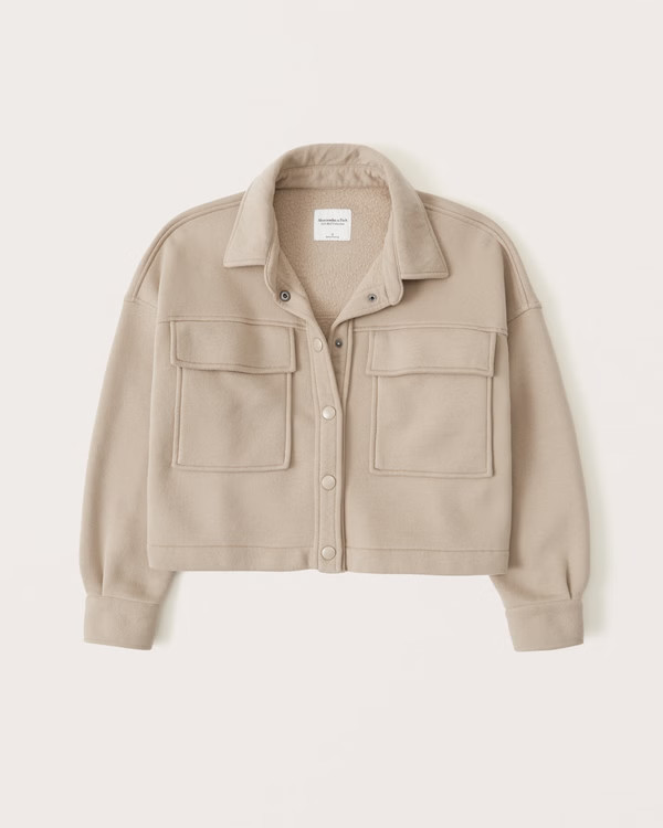 softAF MAX Cropped Shacket | Abercrombie & Fitch (US)