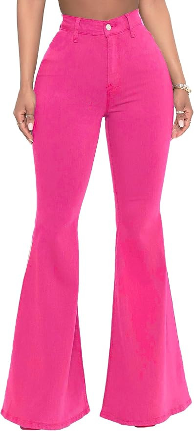 zimzinziu Skinny Ripped Bell Bottom Jeans for Women Classic Flared Jean Pants | Amazon (US)