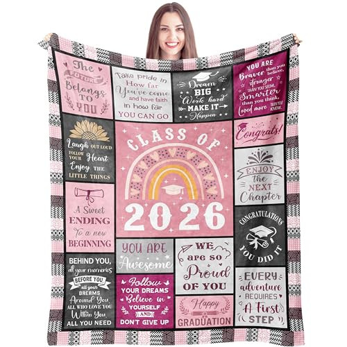 Mcurore Graduation Gifts 2026 Blanket 60"x50", Class of 2026 High School College Masters Degree Graduation Gifts for Her Women, Graduation Gift Ideas | Amazon (US)