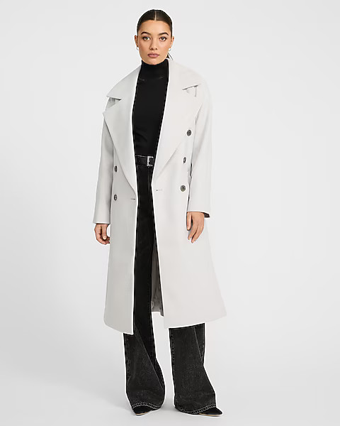 Double Breasted Belted Coat, Express Coat, Christmas Party Coat, NYE Outfit | Express