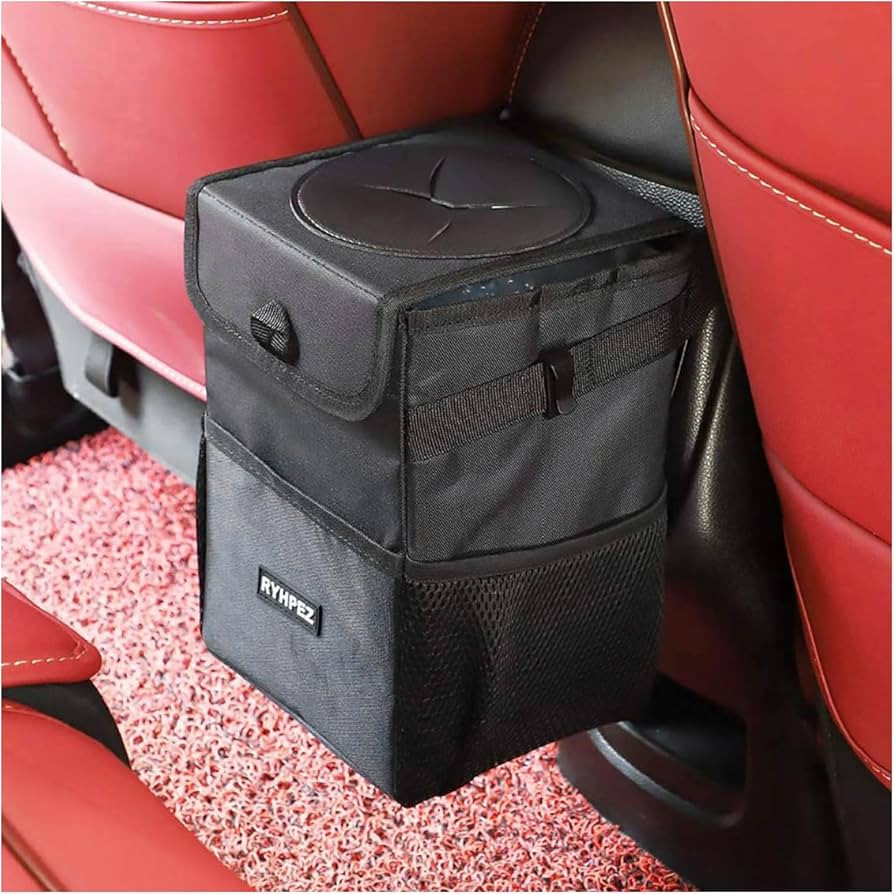 Ryhpez Car Trash Can with Lid - Leakproof Trash Bin Car Garbage Can, Collapsible Automotive Truck... | Amazon (US)