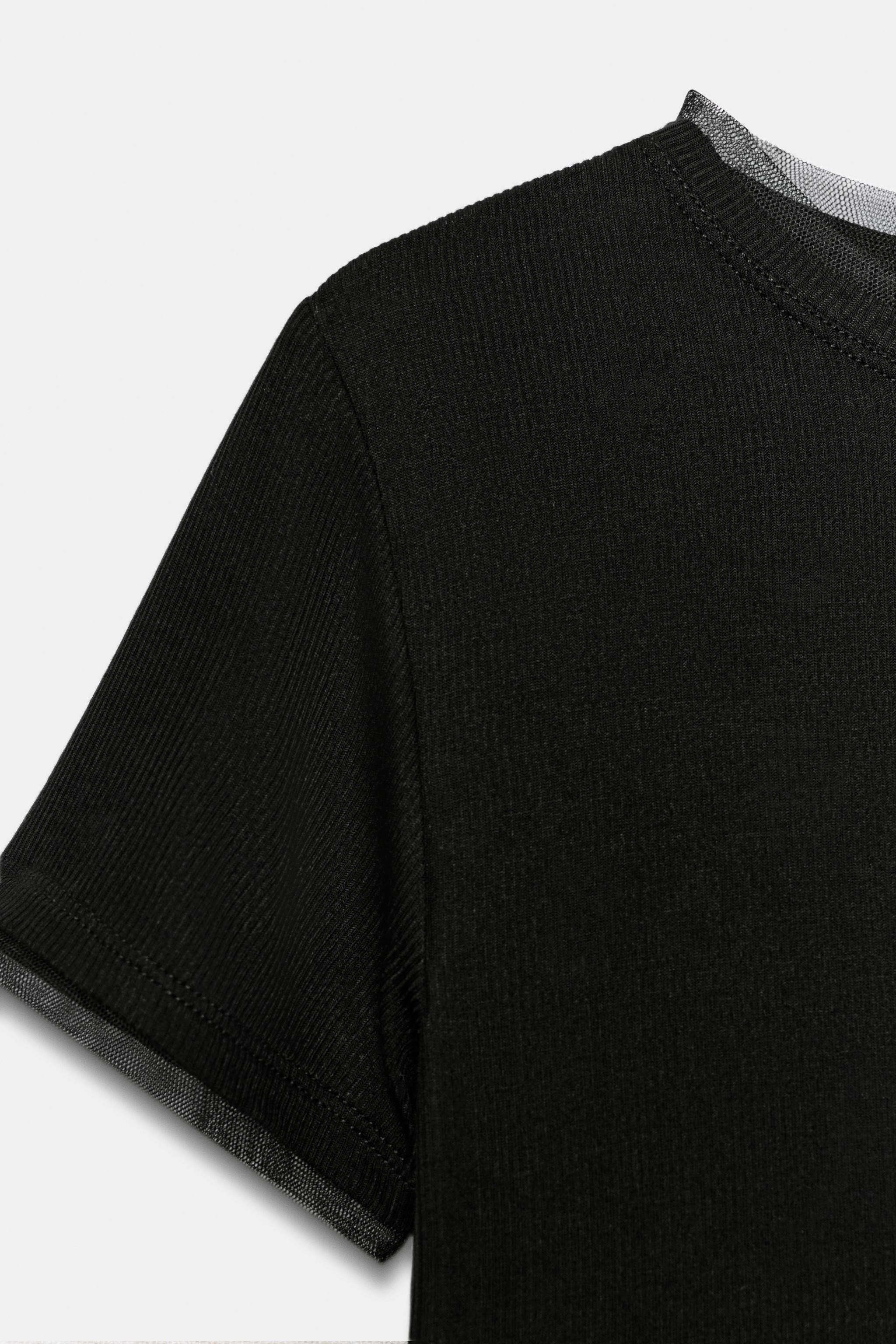 T-SHIRT WITH TULLE DETAIL | Zara UK