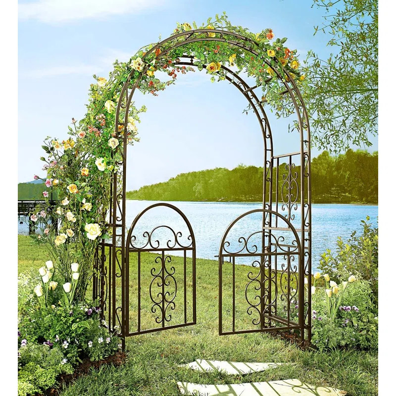 Montebello Iron Arbor with Gate | Wayfair North America