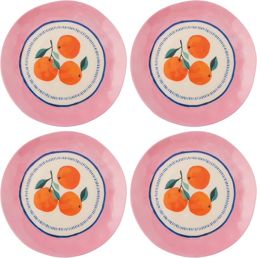 Karma, 8.75 inches Melamine Salad Plates Set of 4, Reusable Dishwasher Safe Plates for Outdoor an... | Amazon (US)