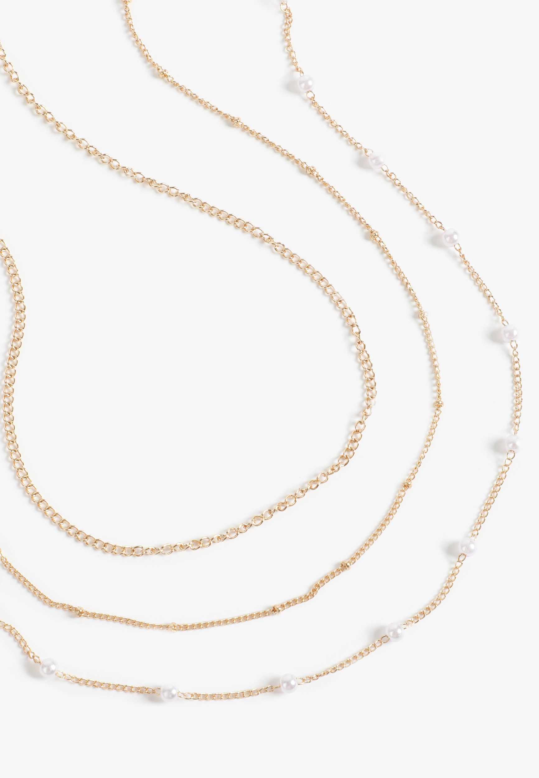 Maurices Women's Gold Faux Pearl Layered Necklace | Maurices