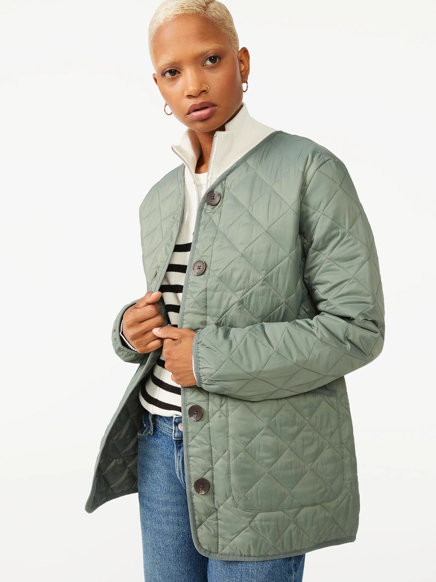 Free Assembly Women's Quilted Liner Jacket | Walmart (US)